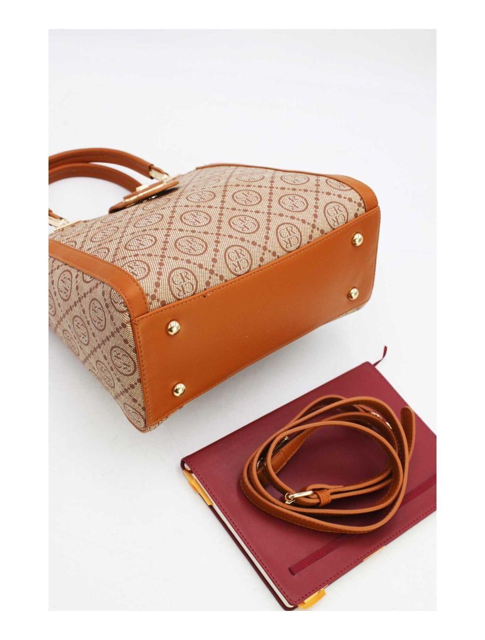 Tom&eva Sac à Main Femme Orné Languette-22B-5667-Marron