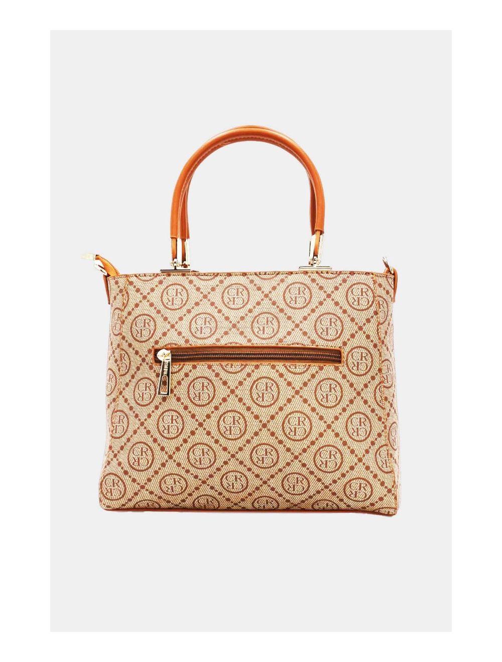 Tom&eva Sac à Main Femme Orné Languette-22B-5667-Marron