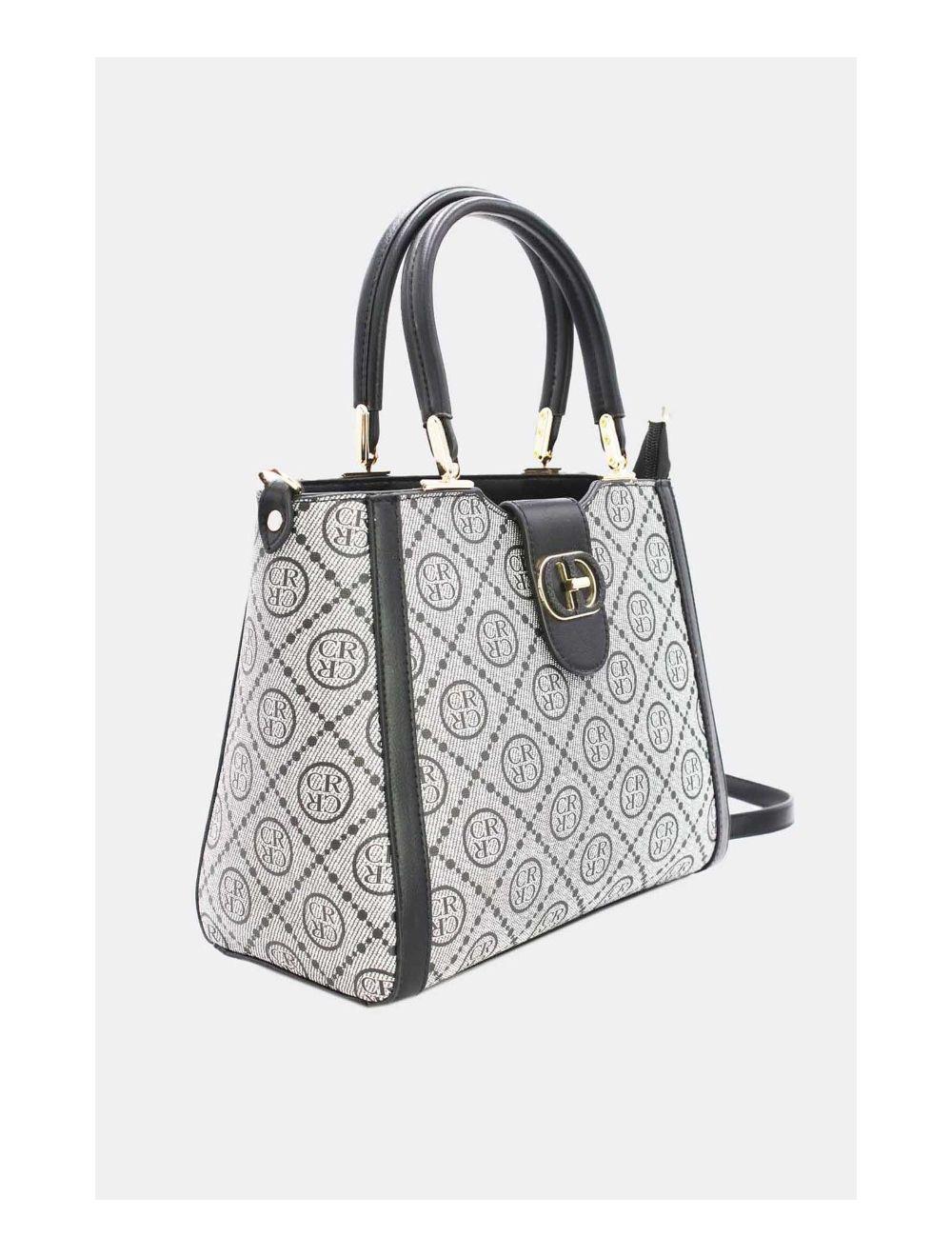 Tom&eva Sac à Main Femme Orné Languette-22B-5667-Noir