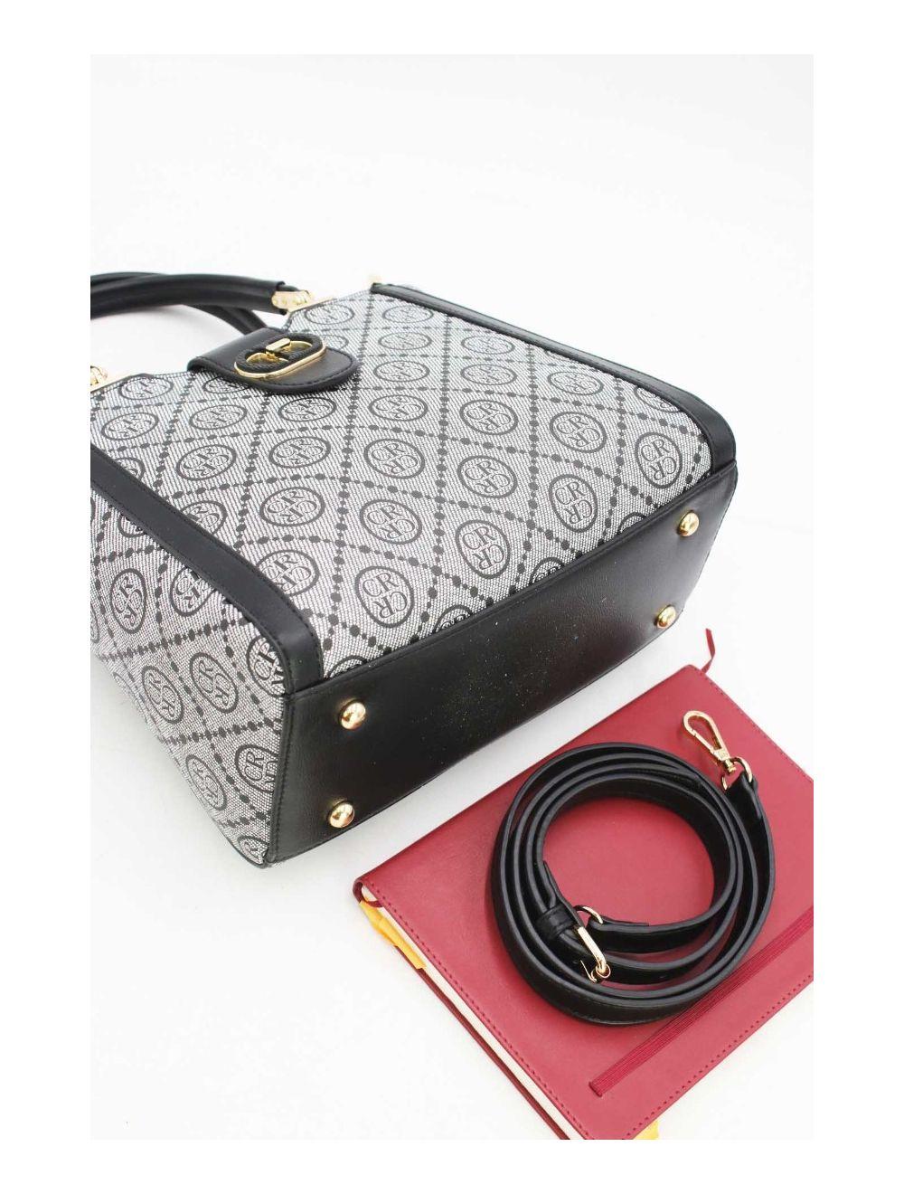 Tom&eva Sac à Main Femme Orné Languette-22B-5667-Noir