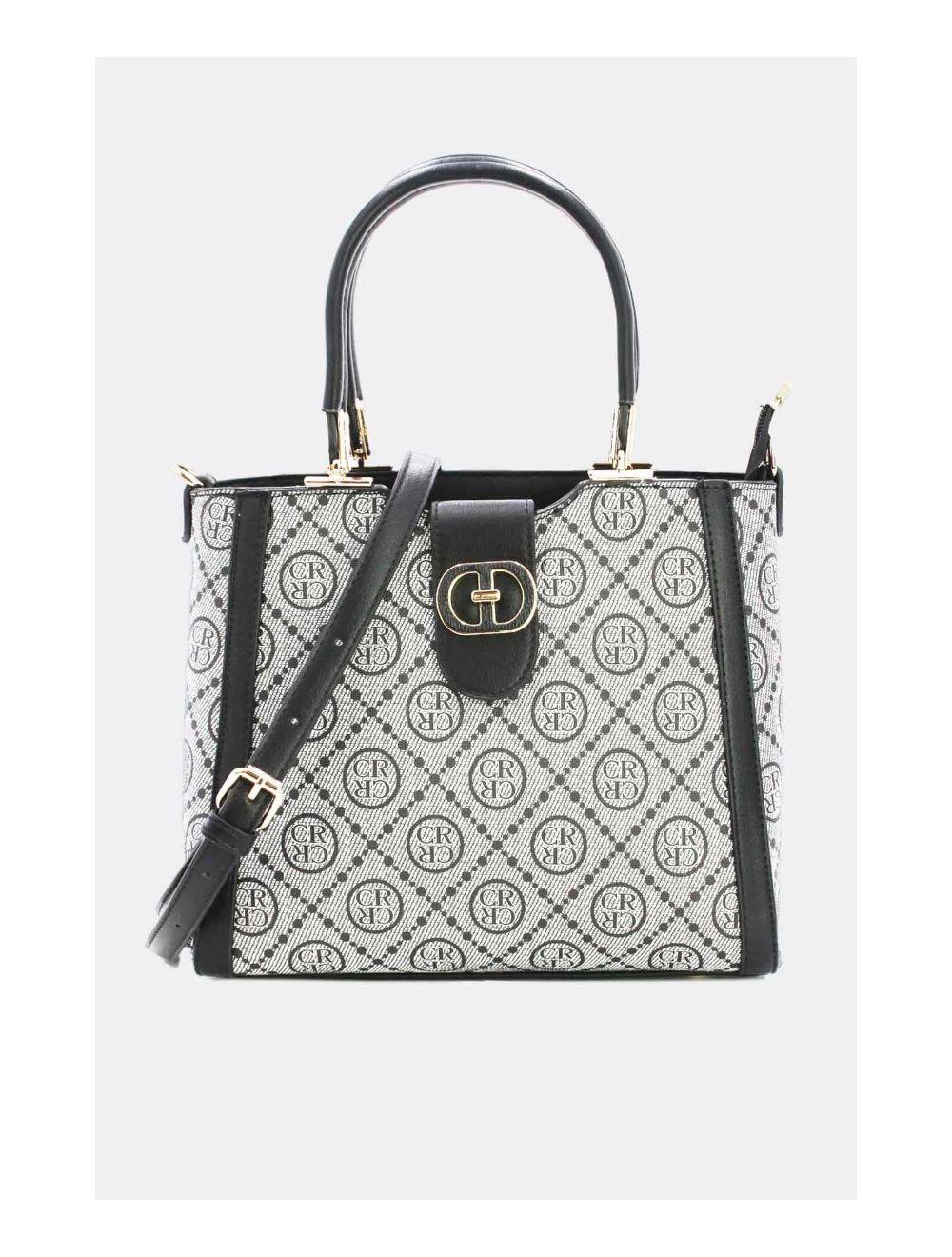 Tom&eva Sac à Main Femme Orné Languette-22B-5667-Noir