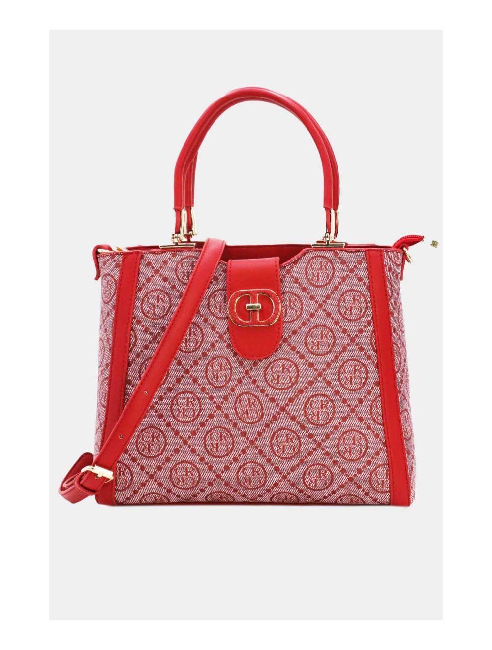 tom&eva Sac à Main Femme Orné Languette-22B-5667-Rouge