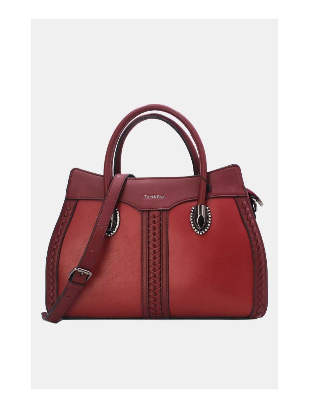 Tom&eva Sac à Main Femme Patchwork 24B-6092-Burgundy/D.Red