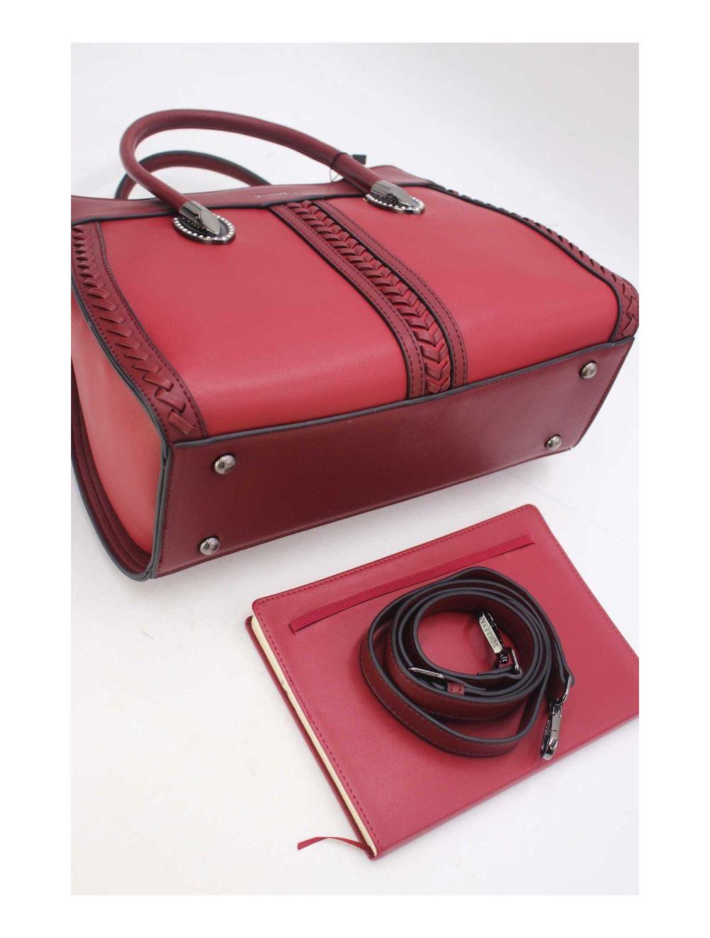 Tom&eva Sac à Main Femme Patchwork 24B-6092-Burgundy/D.Red