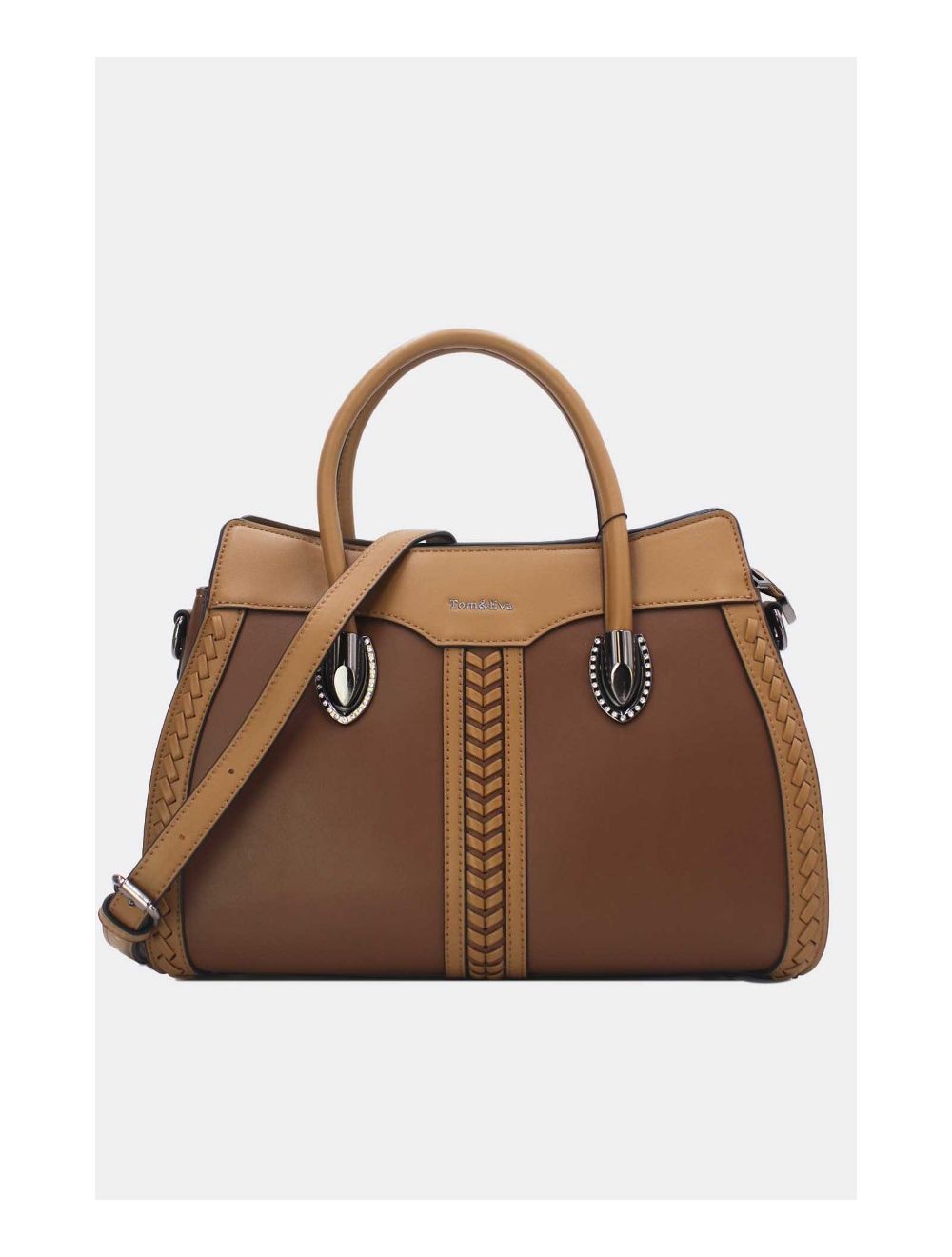 tom&eva Sac à Main Femme Patchwork 24B-6092-Coffee/Khaki