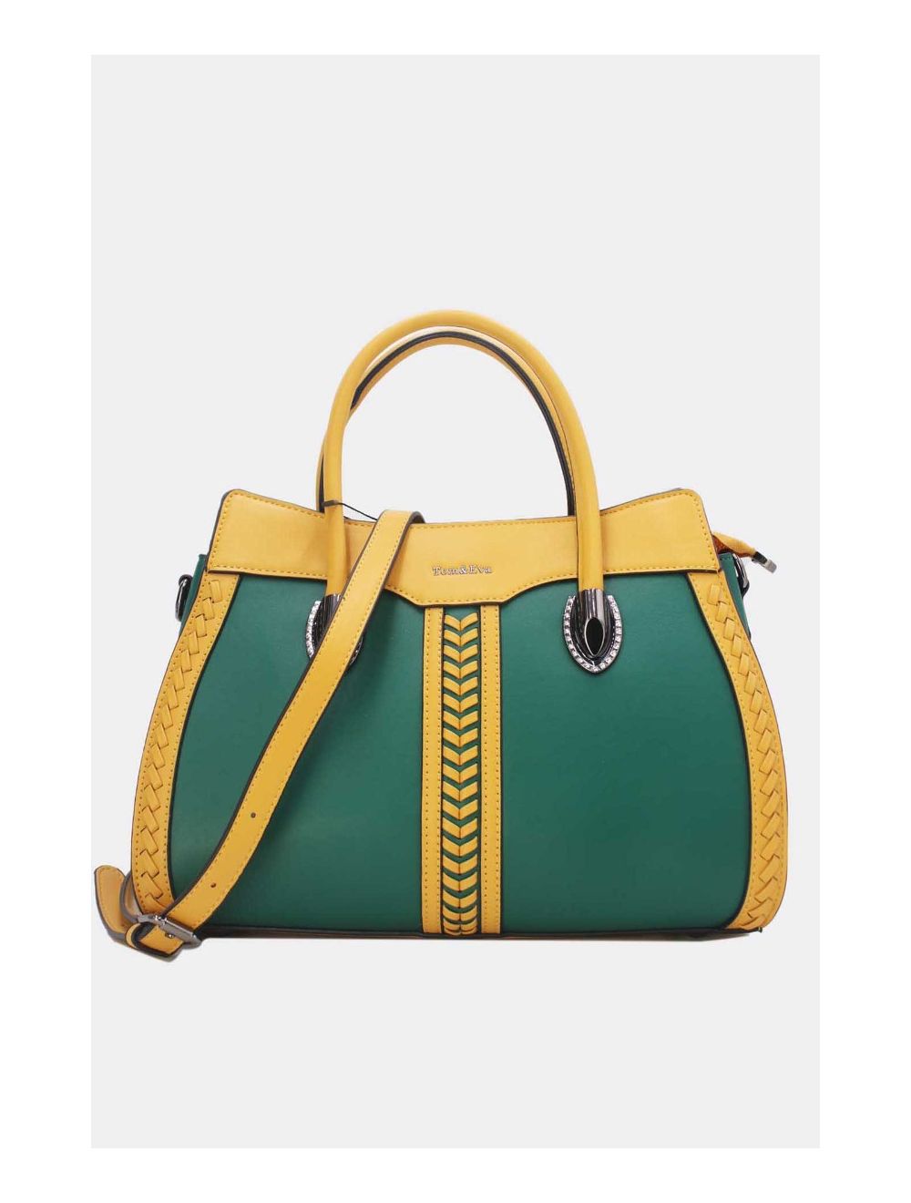 Tom&eva Sac à Main Femme Patchwork 24B-6092-Green/Yellow