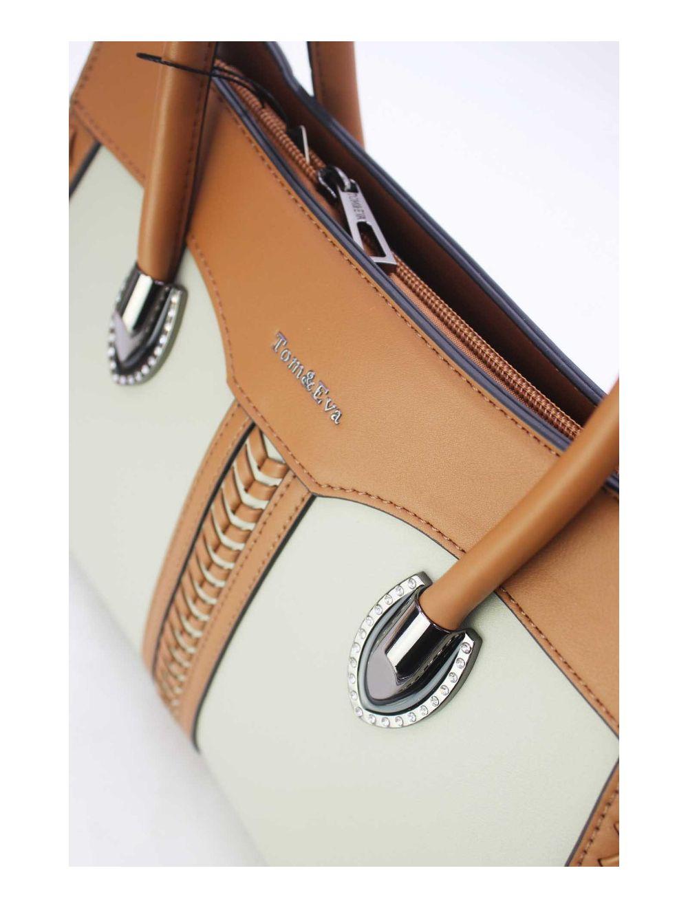 tom&eva Sac à Main Femme Patchwork 24B-6092-Grey/Brown