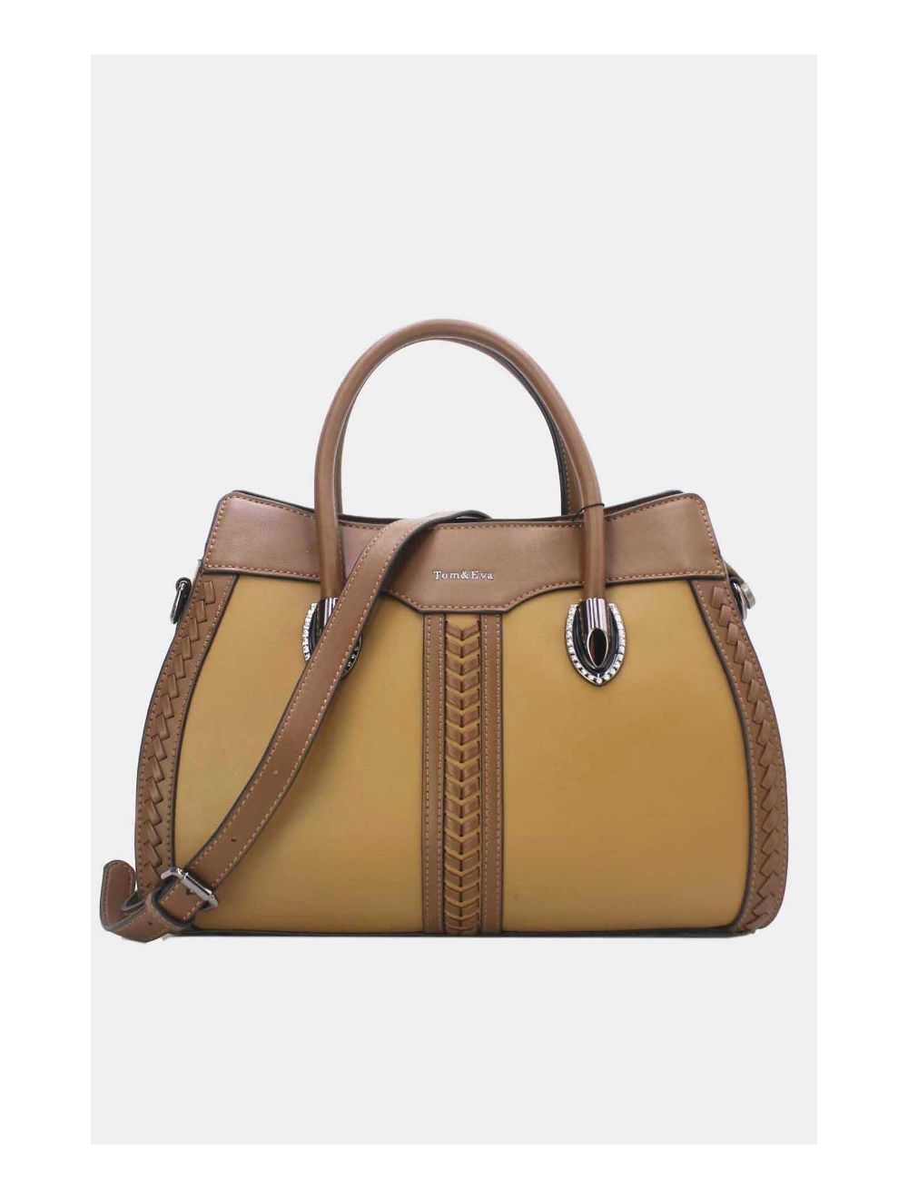 tom&eva Sac à Main Femme Patchwork 24B-6092-Khaki/Coffee