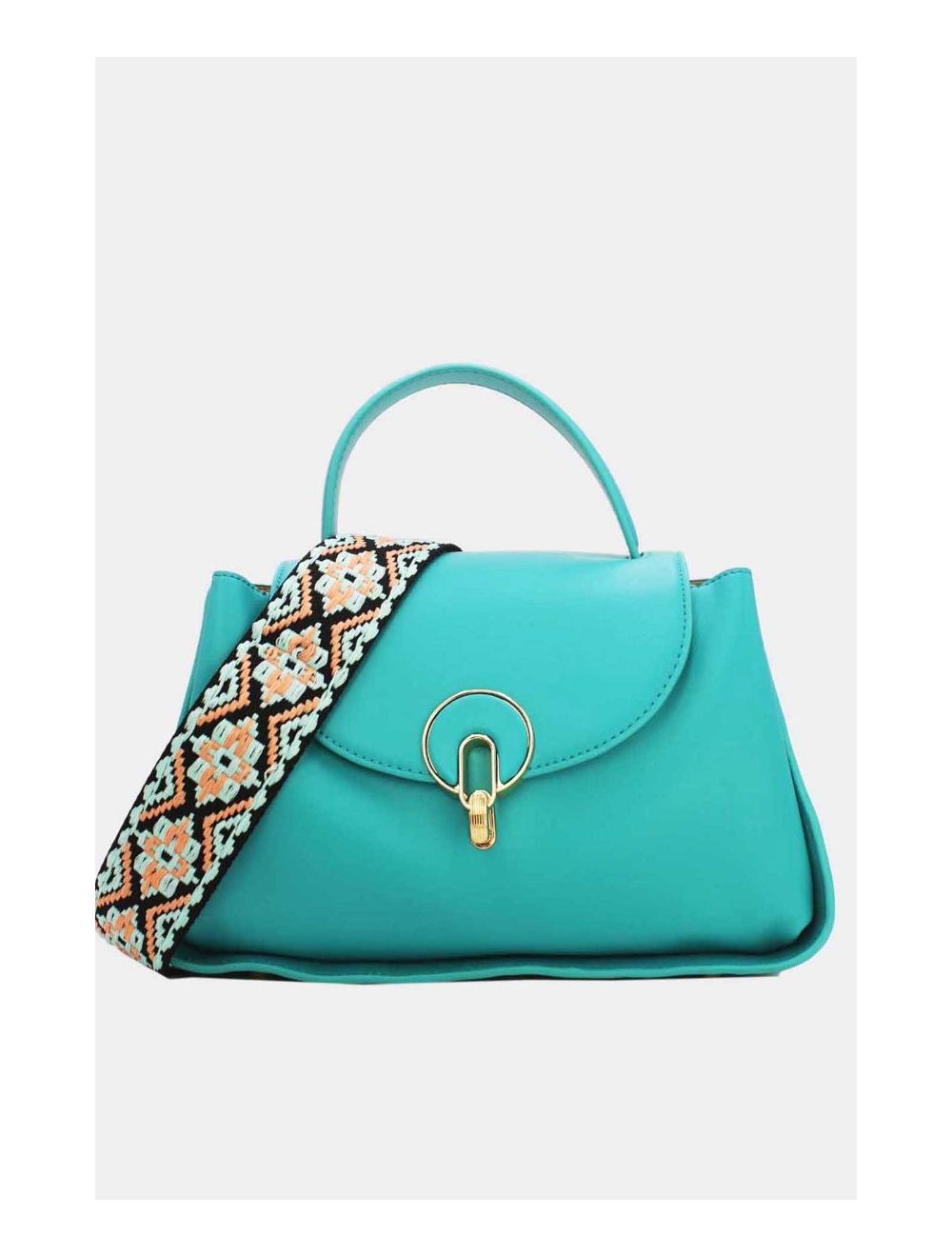 Tom&eva Sac à Main Femme Vintage à Bandoulière Large 6961H-Turquoise