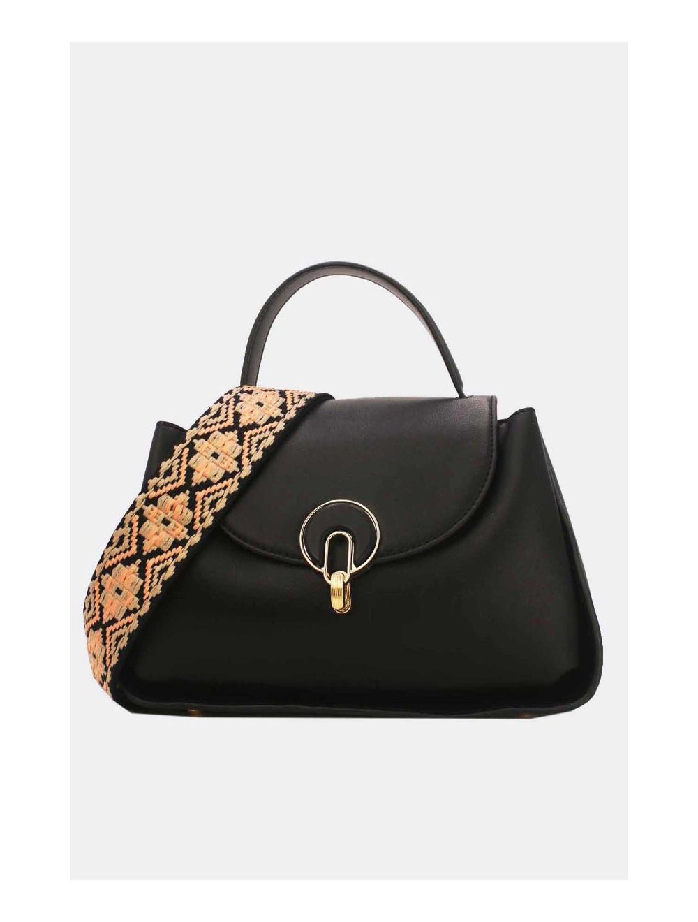 Tom&eva Sac à Main Femme Vintage à Bandoulière Large 6961H-Noir