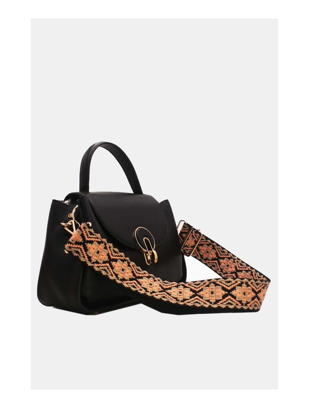 tom&eva Sac à Main Femme Vintage à Bandoulière Large 6961H-Noir