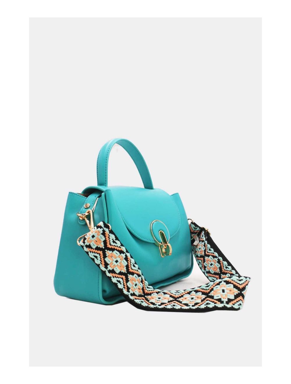 Tom&eva Sac à Main Femme Vintage à Bandoulière Large 6961H-Turquoise