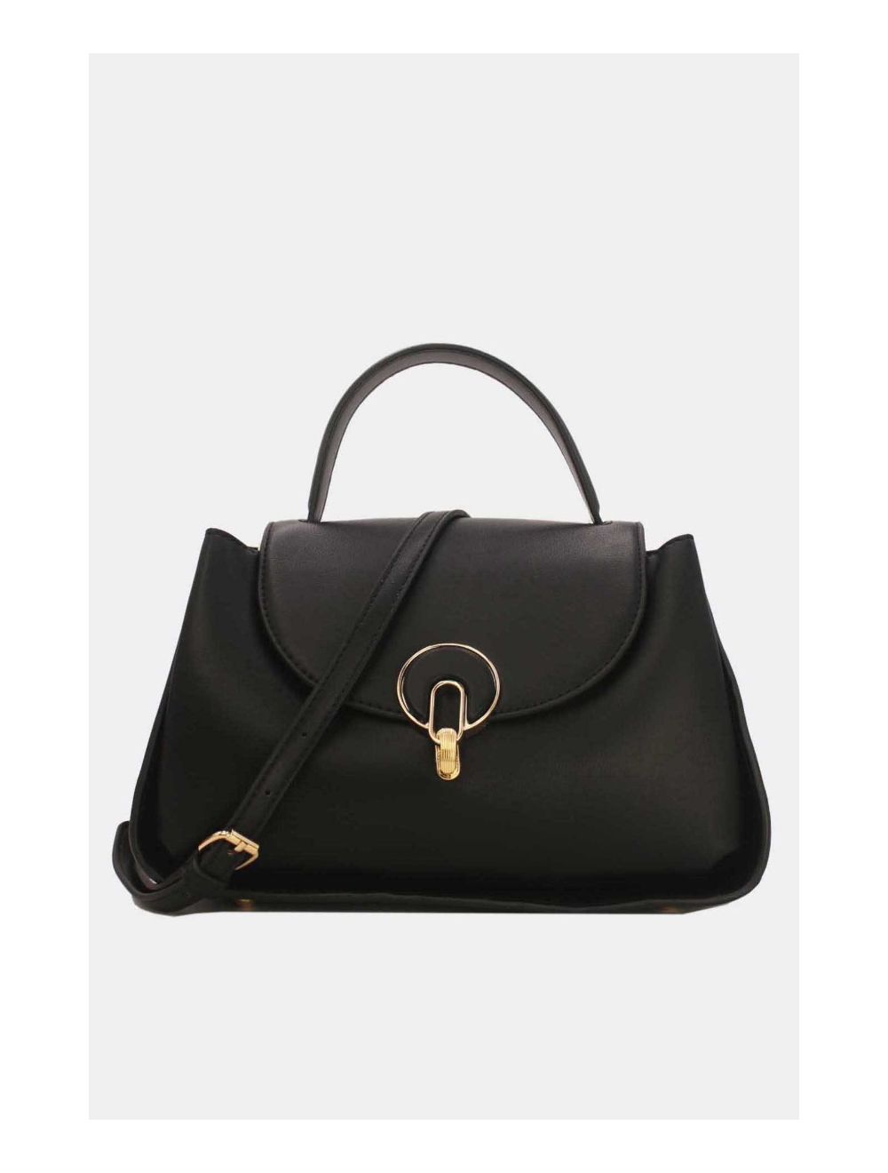 Tom&eva Sac à Main Femme Vintage à Boucle Design Lune 6961-Noir
