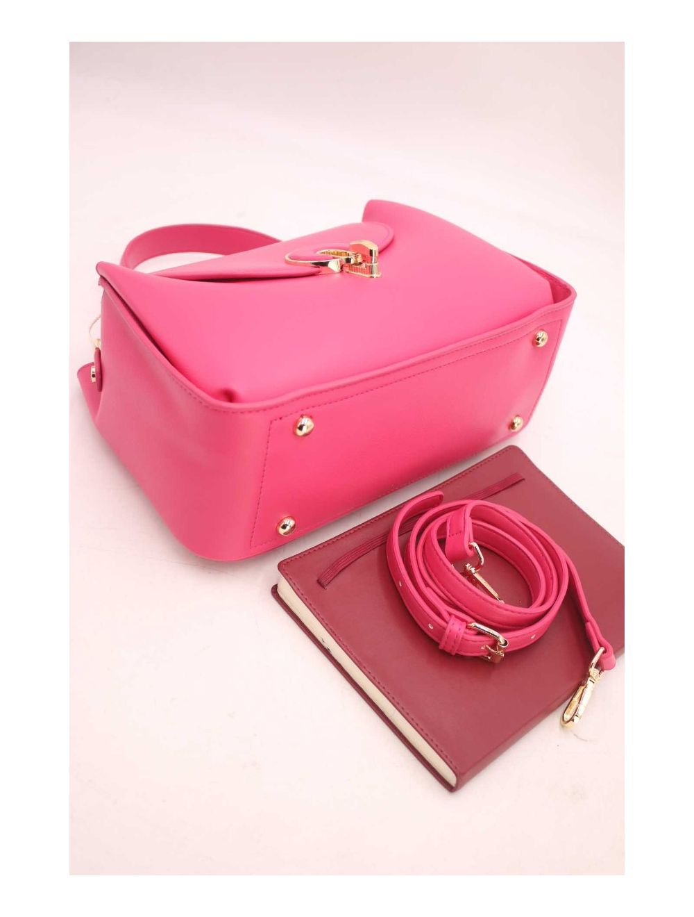 tom&eva Sac à Main Femme Vintage à Boucle Design Lune 6961-Rose