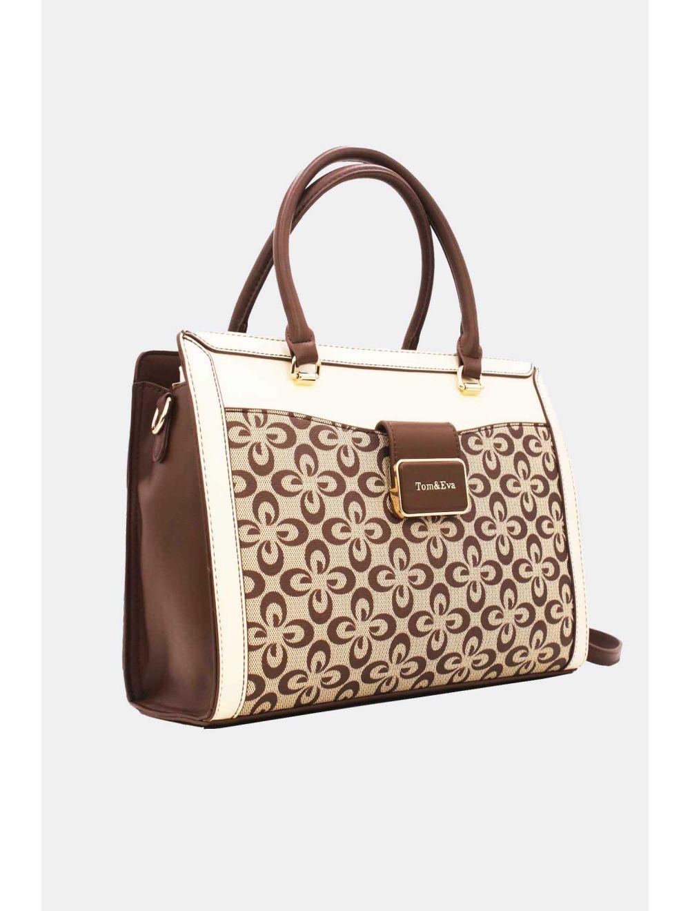 Tom&eva Sac à Main Femme Vintage Motif Fleurs 23B-5740-Café