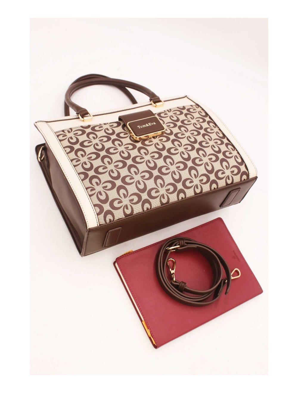 tom&eva Sac à Main Femme Vintage Motif Fleurs 23B-5740-Café