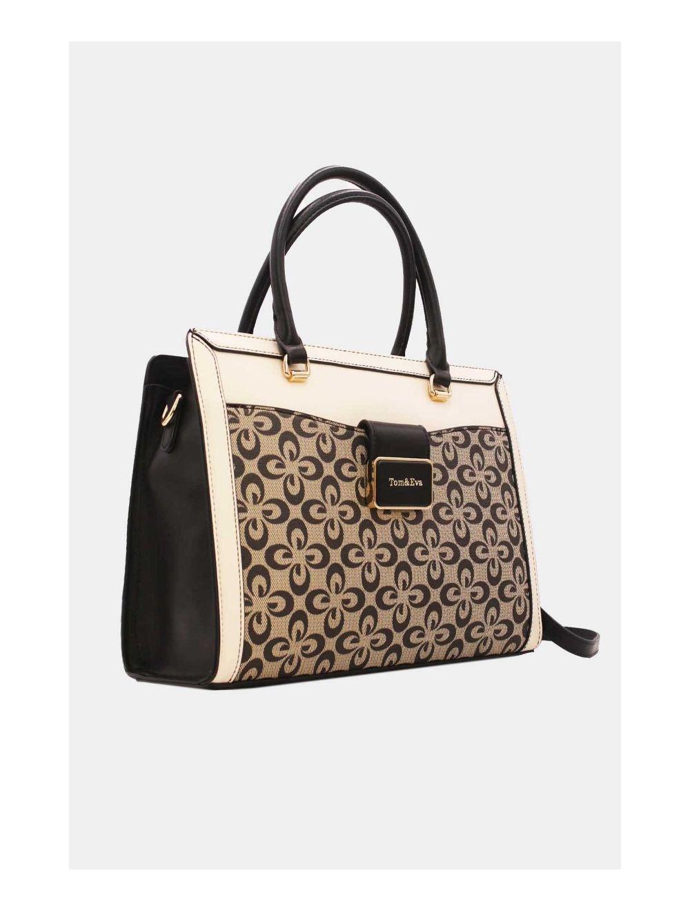 Tom&eva Sac à Main Femme Vintage Motif Fleurs 23B-5740-Noir