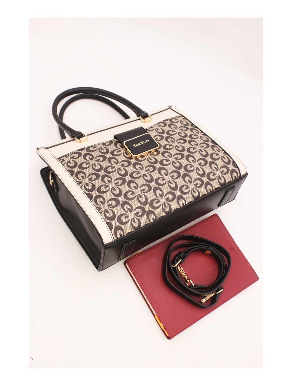 Tom&eva Sac à Main Femme Vintage Motif Fleurs 23B-5740-Noir