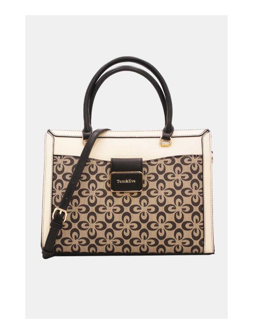 tom&eva Sac à Main Femme Vintage Motif Fleurs 23B-5740-Noir