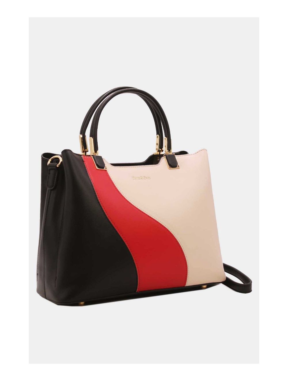 Tom&eva Sac à Main Femmes Tablette 11" Multifonction-6952-Black/Red/Beige
