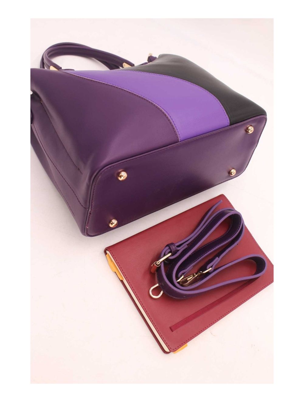 Tom&eva Sac à Main Femmes Tablette 11" Multifonction-6952-D.Purple/Purple/Black