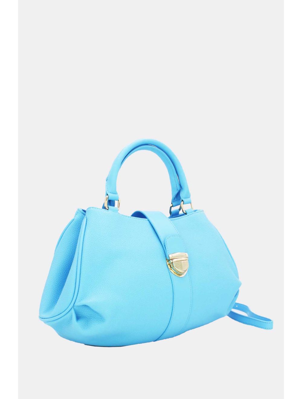 Tom&eva Sac à Main Languette En Relief Litchi-6909-Bleu