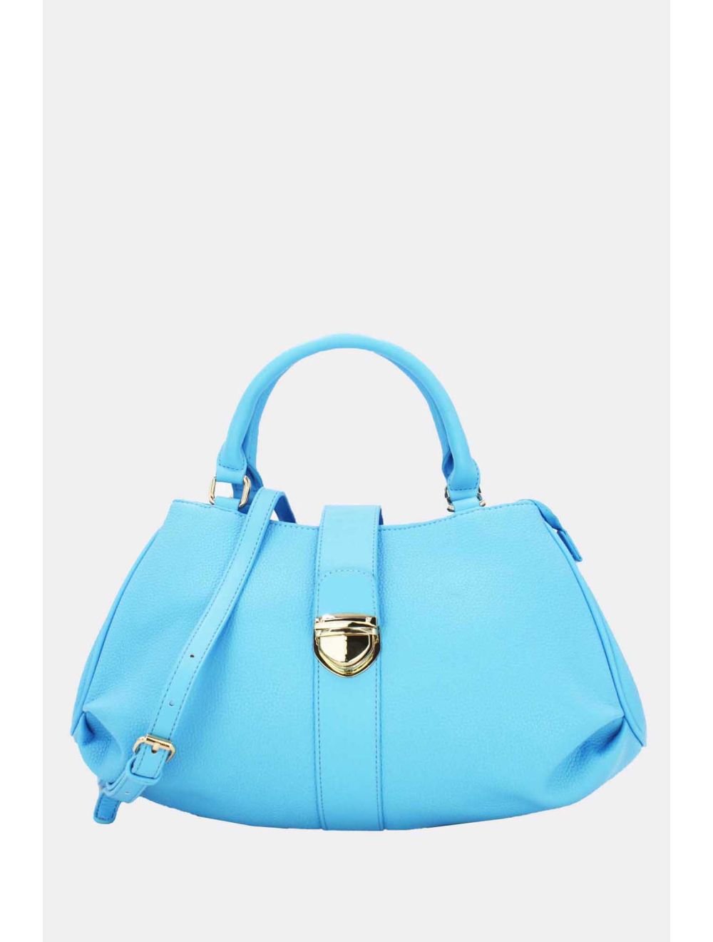 tom&eva Sac à Main Languette En Relief Litchi-6909-Bleu