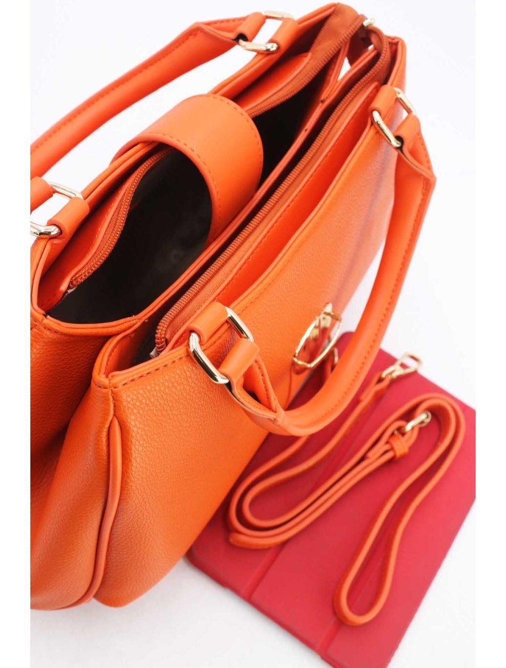 Tom&eva Sac à Main Languette En Relief Litchi-6909-Orange