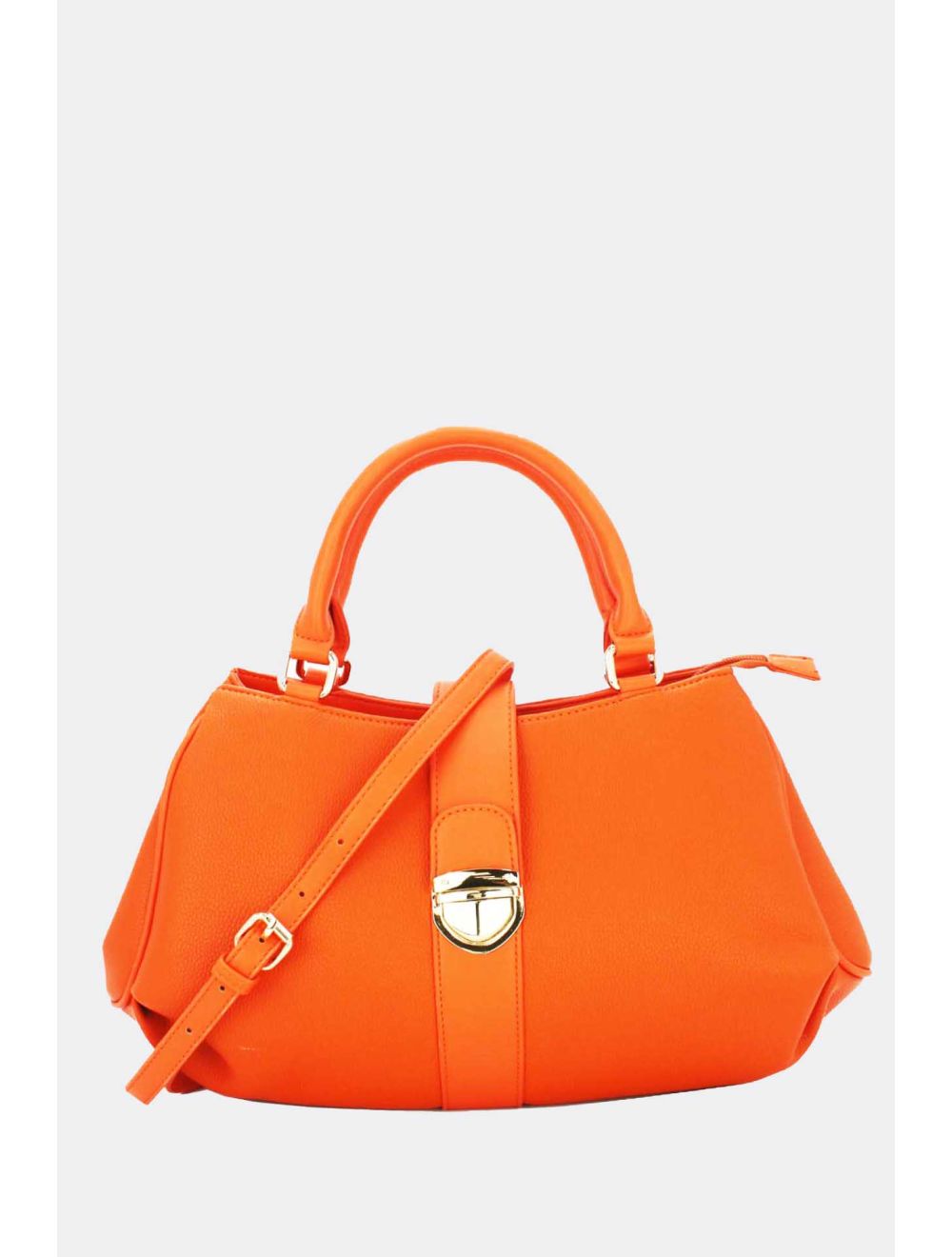 tom&eva Sac à Main Languette En Relief Litchi-6909-Orange