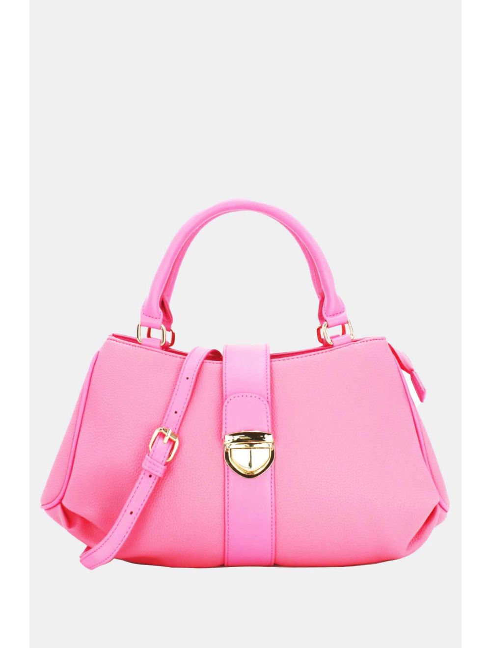 tom&eva Sac à Main Languette En Relief Litchi-6909-Pink