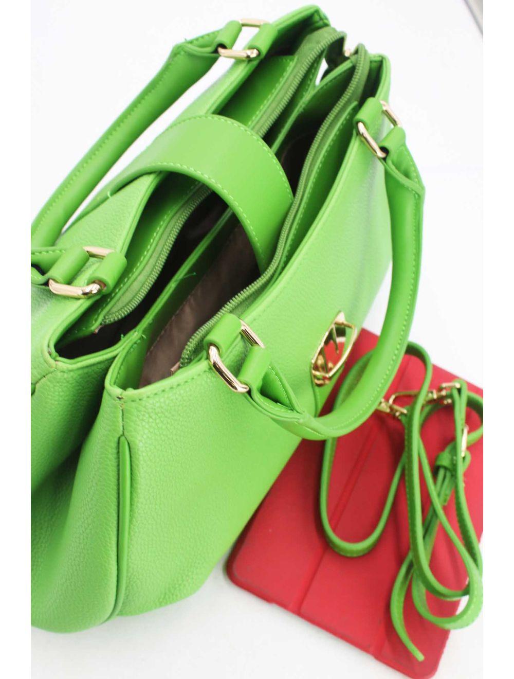 Tom&eva Sac à Main Languette En Relief Litchi-6909-Vert Clair