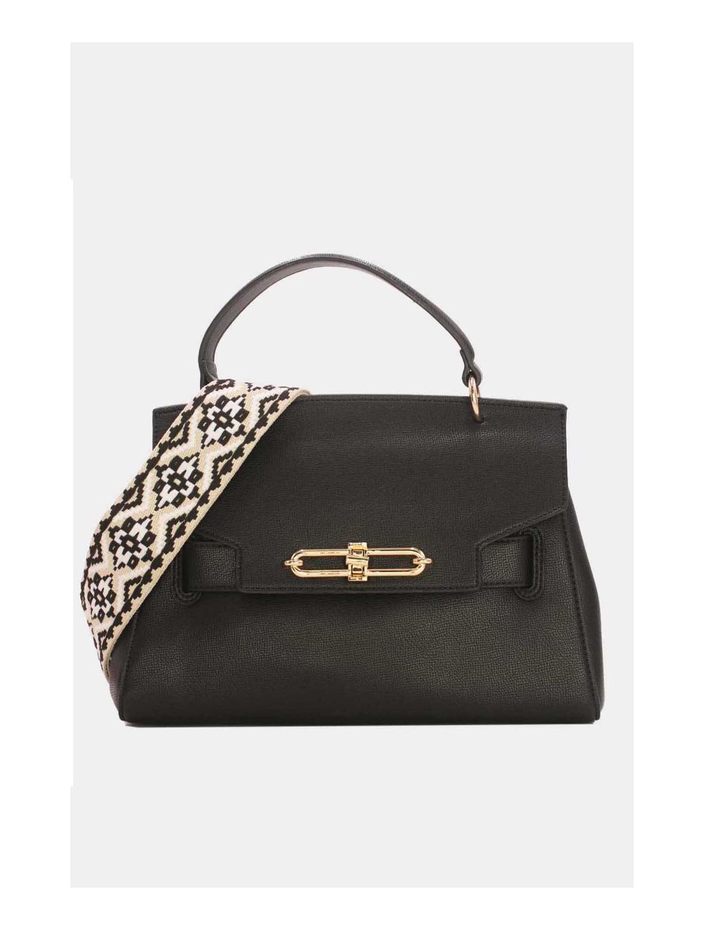 Tom&eva Sac à Main Minimaliste Avec Bandoulière Large 6960H-Noir