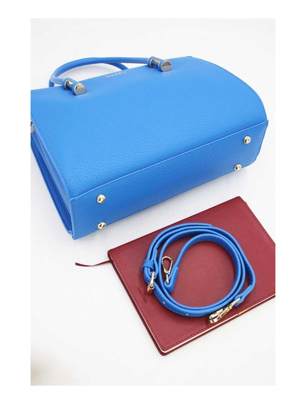 tom&eva Sac à Main Minimaliste Effet Grainé 6925-Bleu