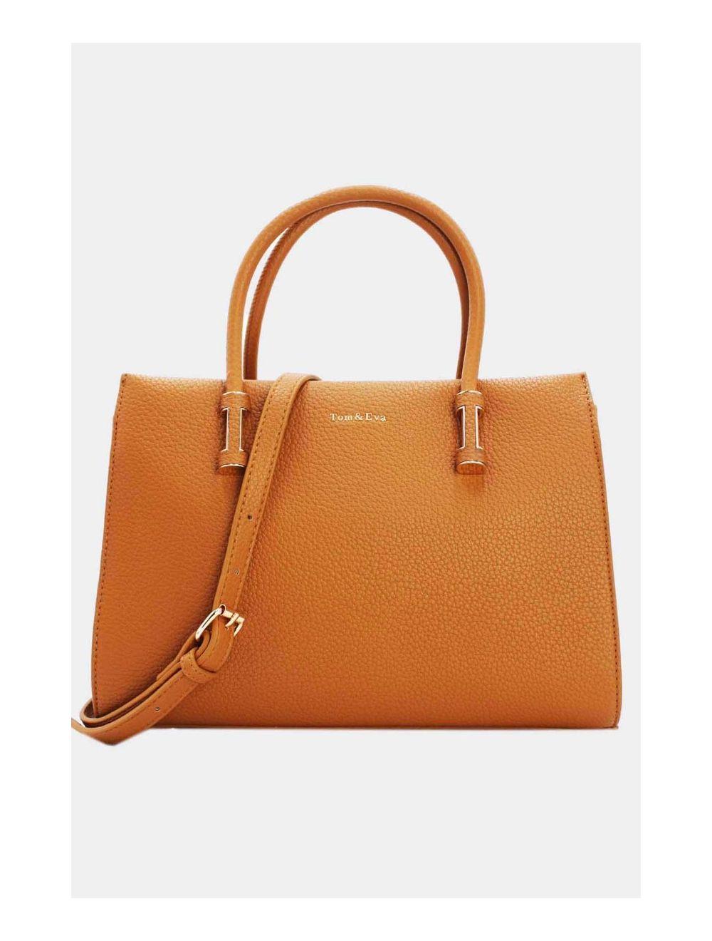 Tom&eva Sac à Main Minimaliste Effet Grainé 6925-Marron