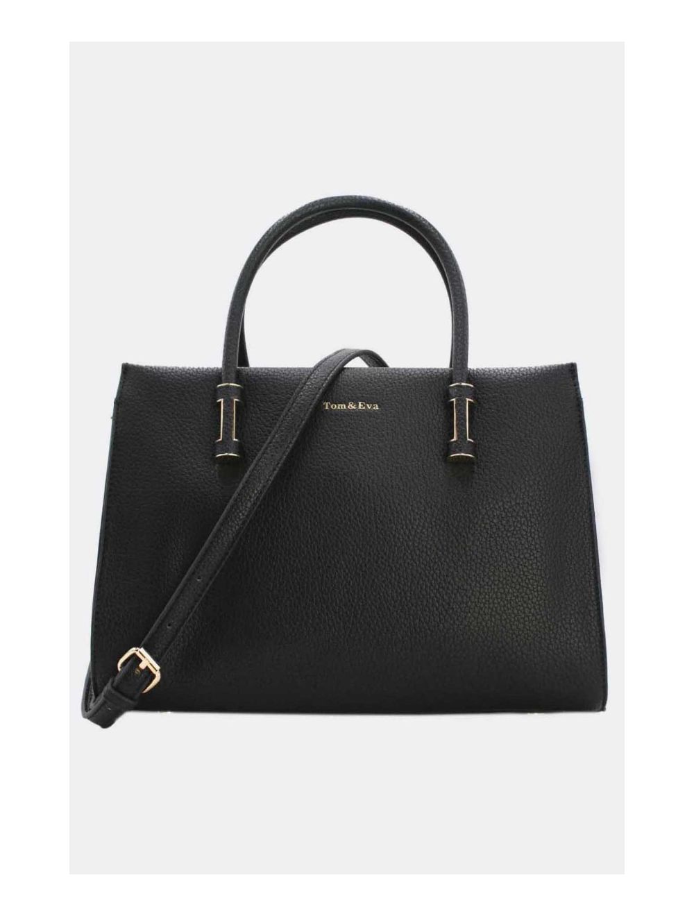 Tom&eva Sac à Main Minimaliste Effet Grainé 6925-Noir