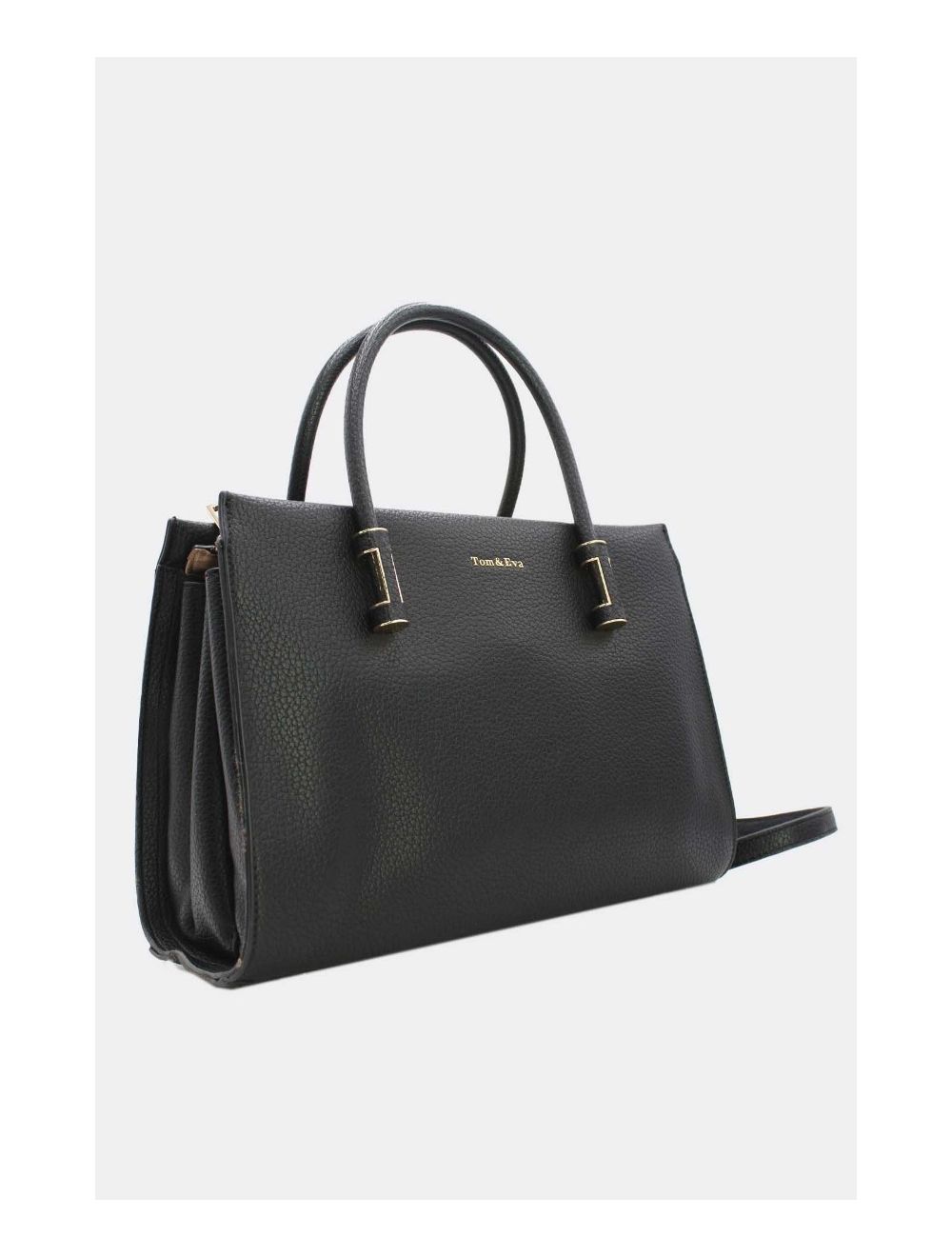 Tom&eva Sac à Main Minimaliste Effet Grainé 6925-Noir