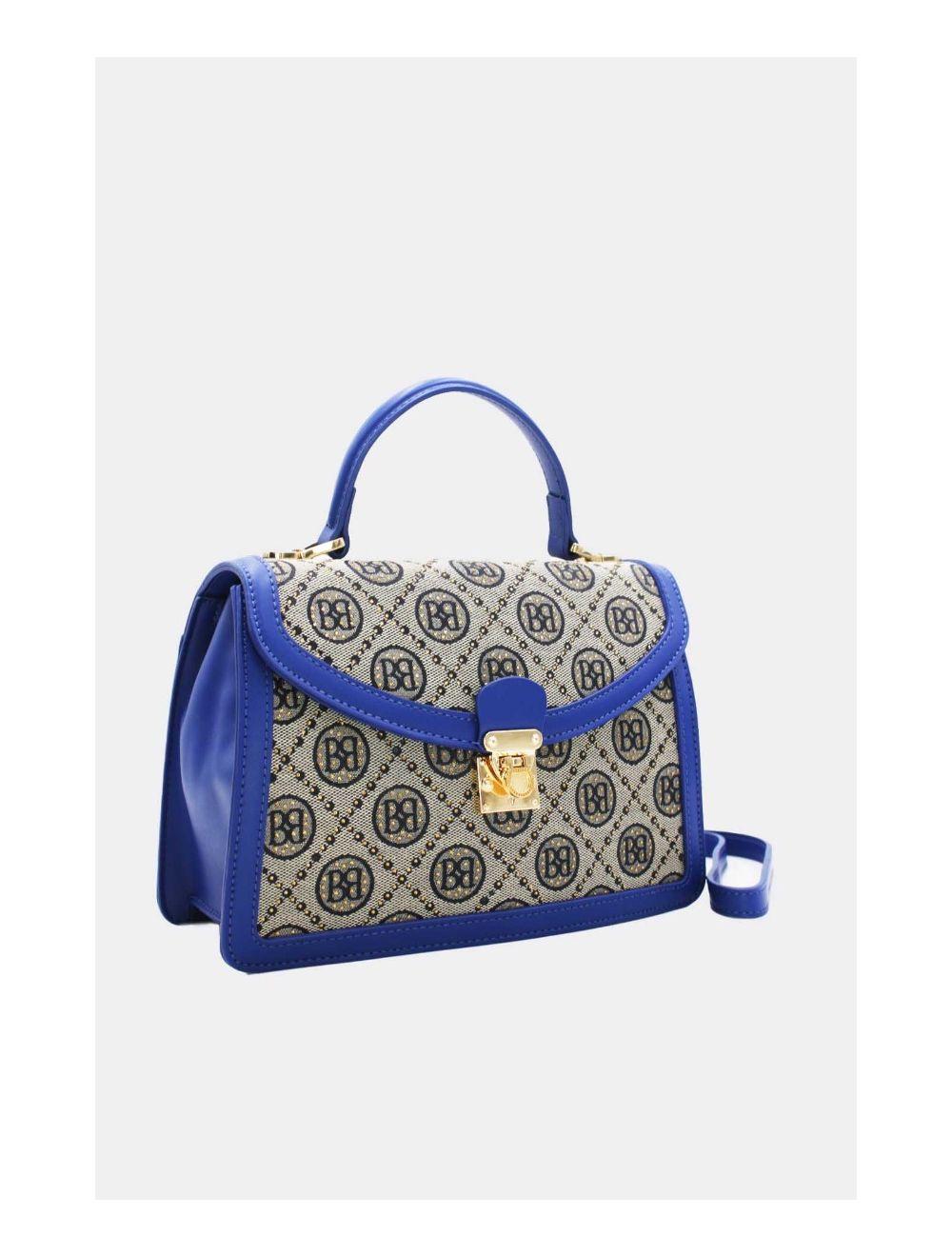 Tom&eva Sac A Main Monogramme Style Vintage 22B-5670-Bleu