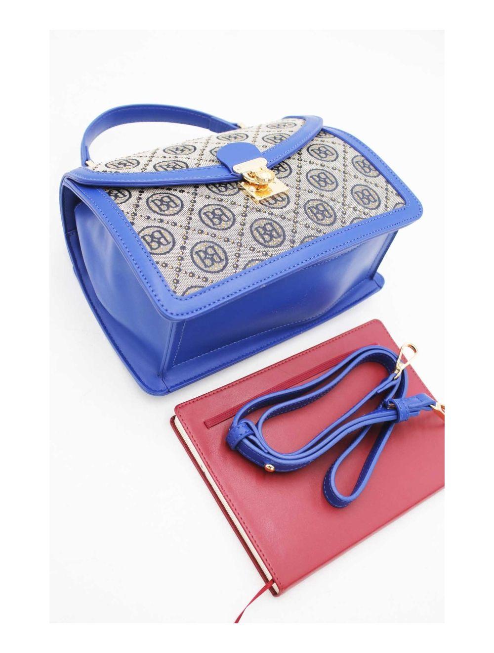 Tom&eva Sac A Main Monogramme Style Vintage 22B-5670-Bleu