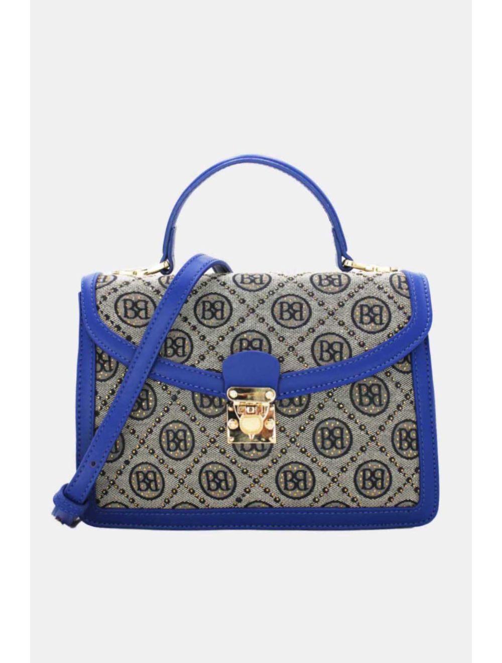 tom&eva Sac a Main Monogramme Style Vintage 22B-5670-Bleu