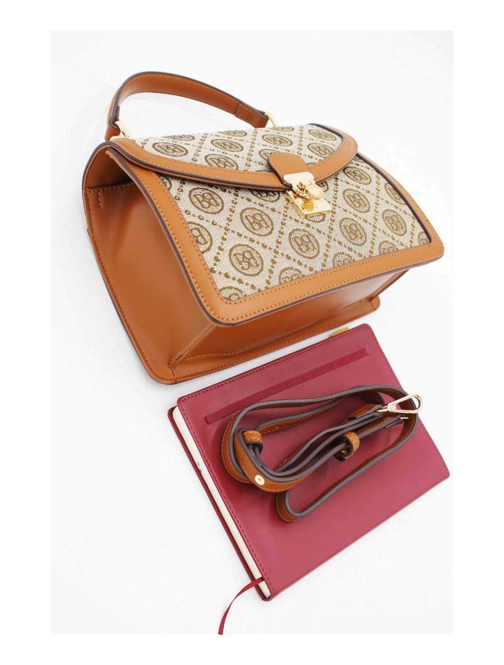 Tom&eva Sac A Main Monogramme Style Vintage 22B-5670-Camel