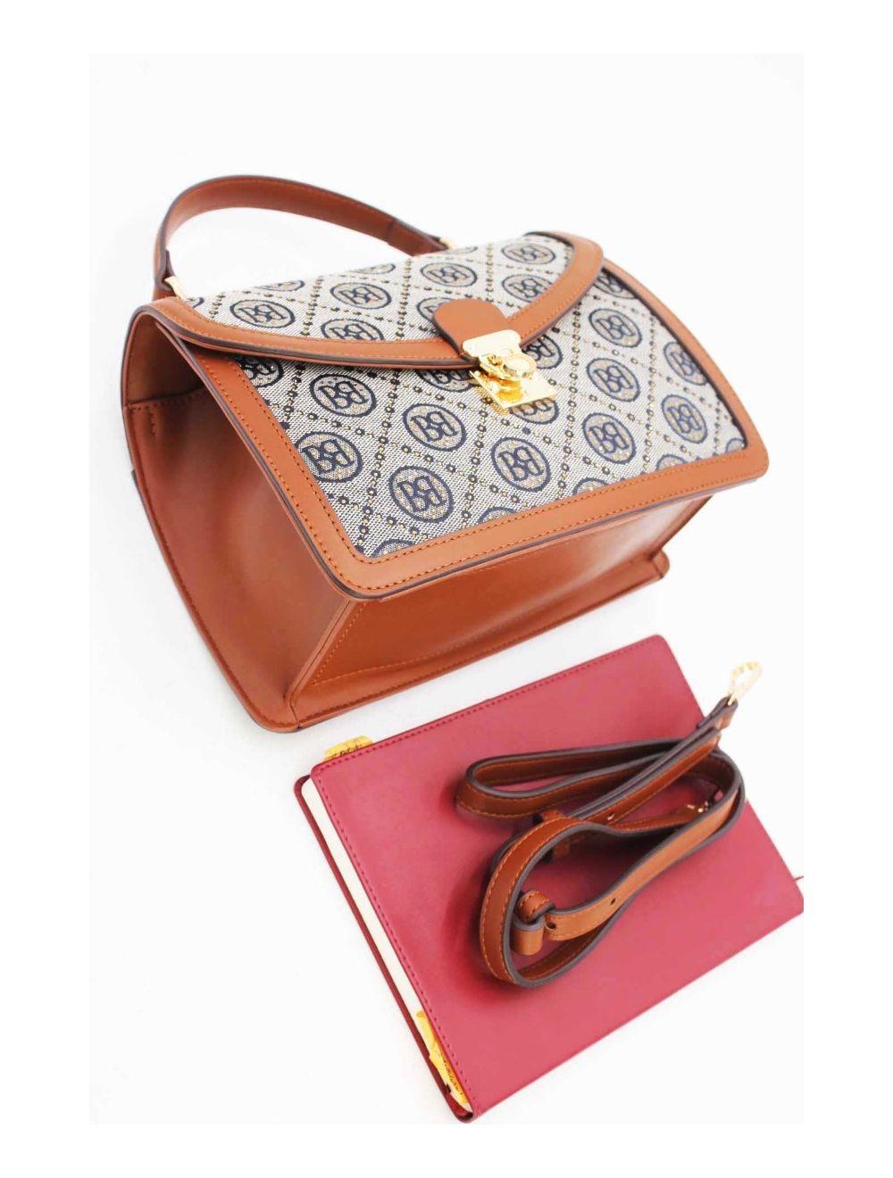 Tom&eva Sac A Main Monogramme Style Vintage 22B-5670-Marron