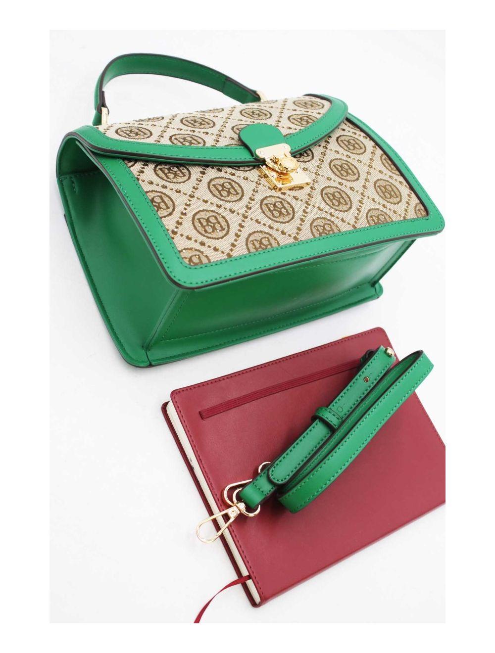 Tom&eva Sac A Main Monogramme Style Vintage 22B-5670-Vert