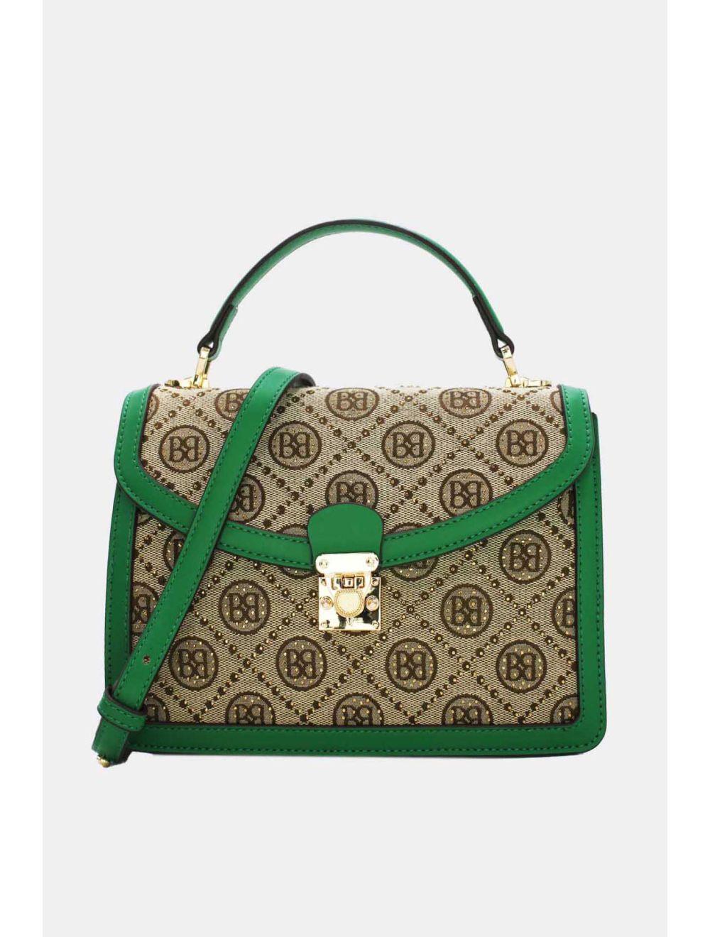 tom&eva Sac a Main Monogramme Style Vintage 22B-5670-Vert