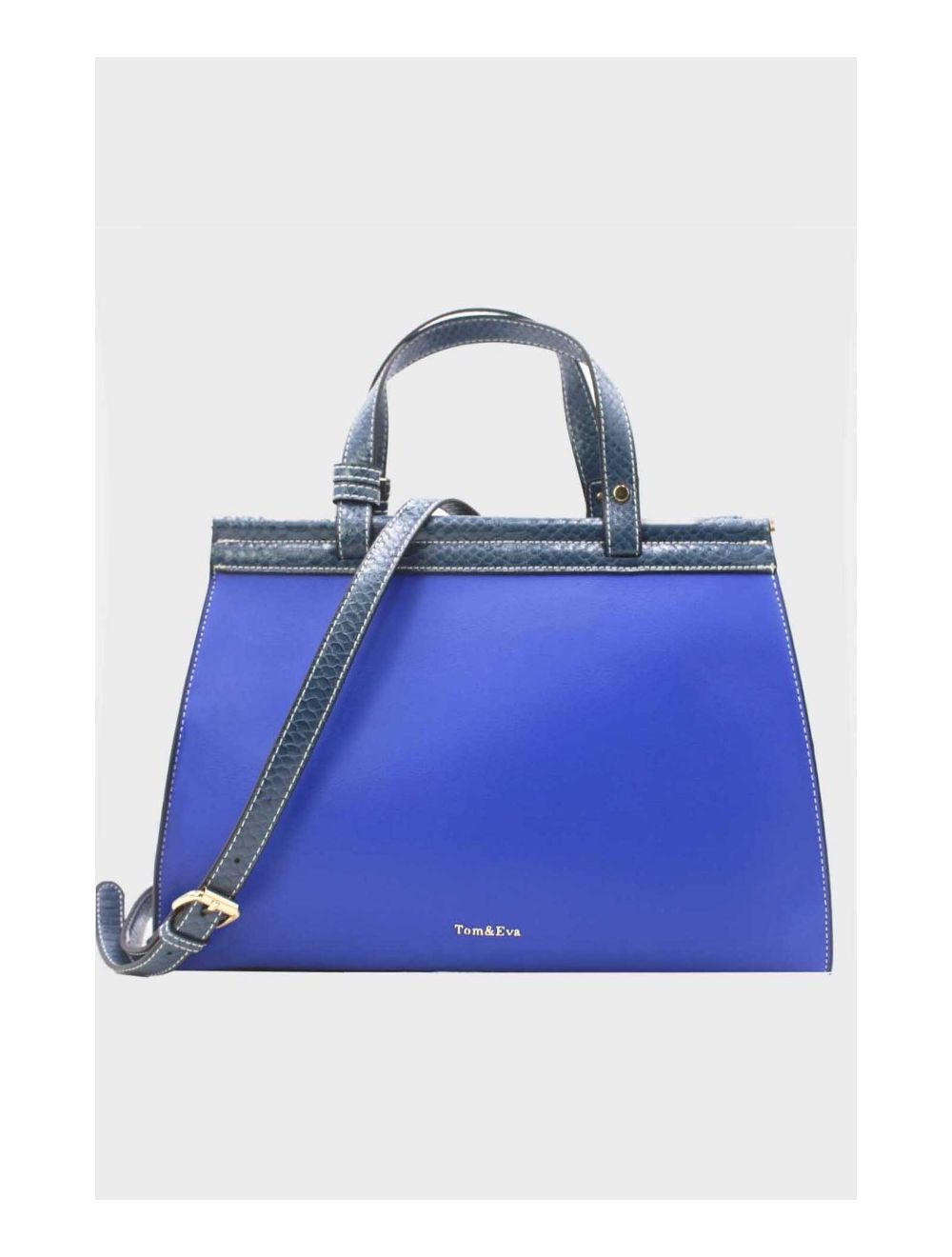 Tom&eva Sac à Main Multi Compartiments Bicolore 6978-Bleu