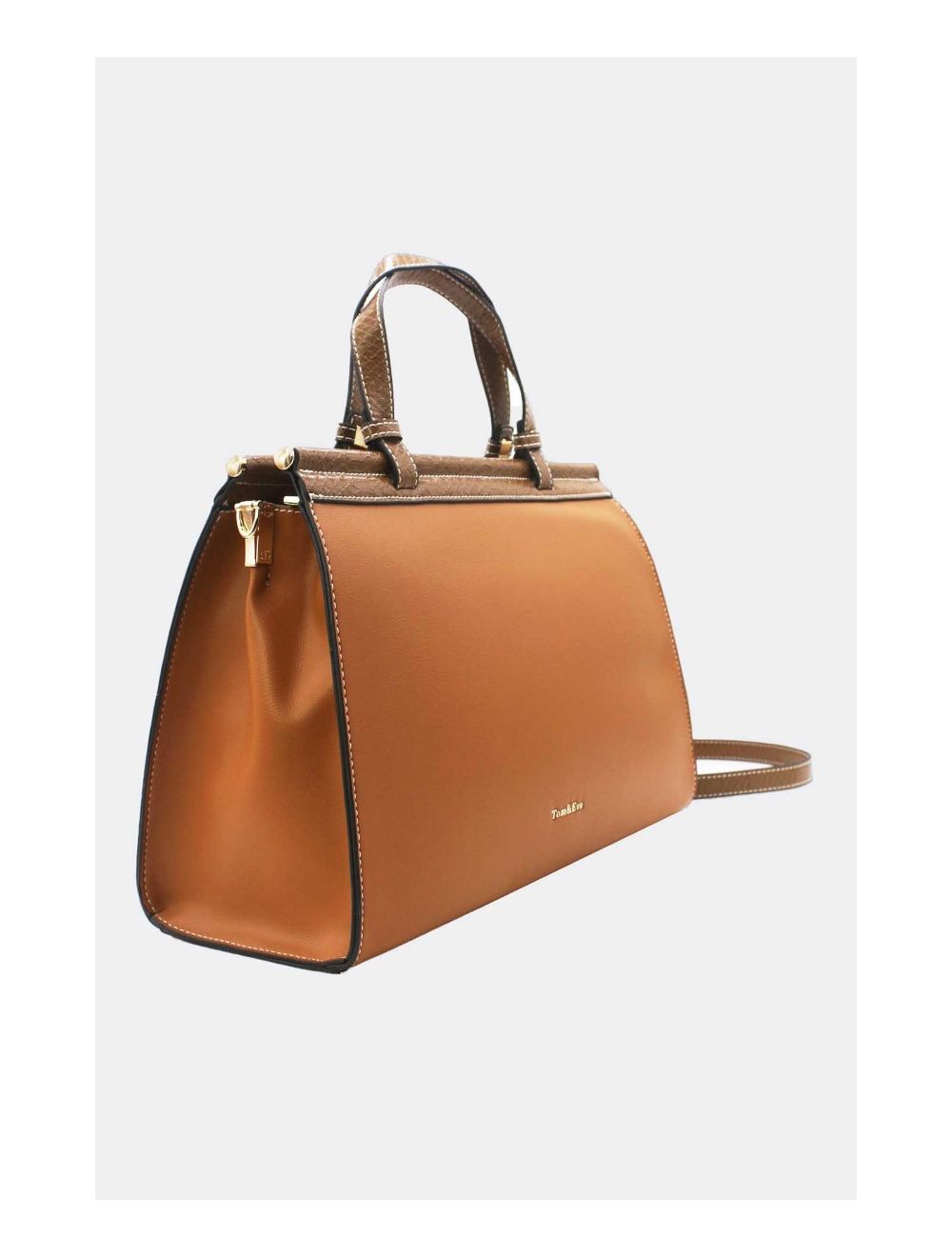 Tom&eva Sac à Main Multi Compartiments Bicolore 6978-Marron