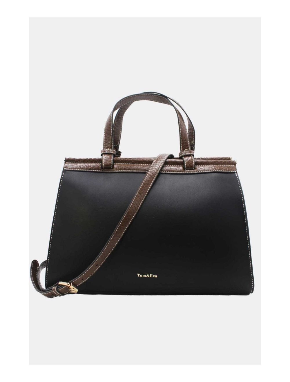 Tom&eva Sac à Main Multi Compartiments Bicolore 6978-Noir