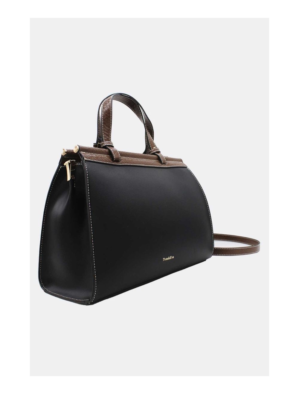 Tom&eva Sac à Main Multi Compartiments Bicolore 6978-Noir