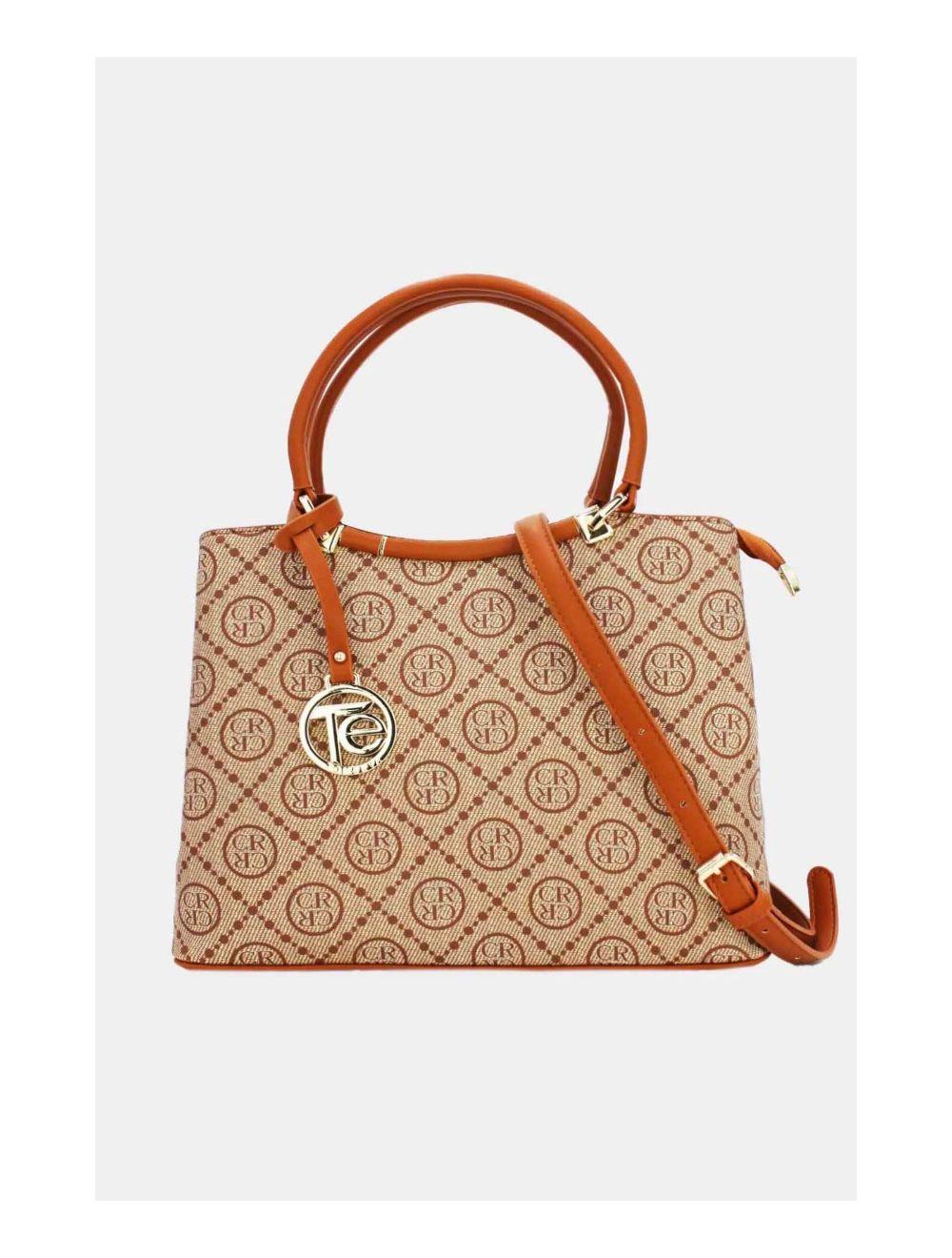 Tom&eva Sac A Main Multi Compartiments Monogramme 22B-5665-Brown