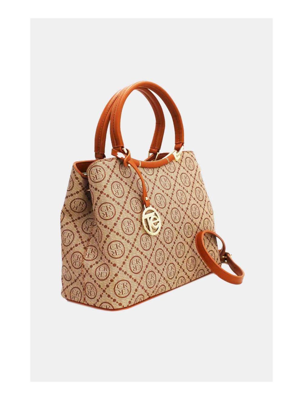 Tom&eva Sac A Main Multi Compartiments Monogramme 22B-5665-Brown