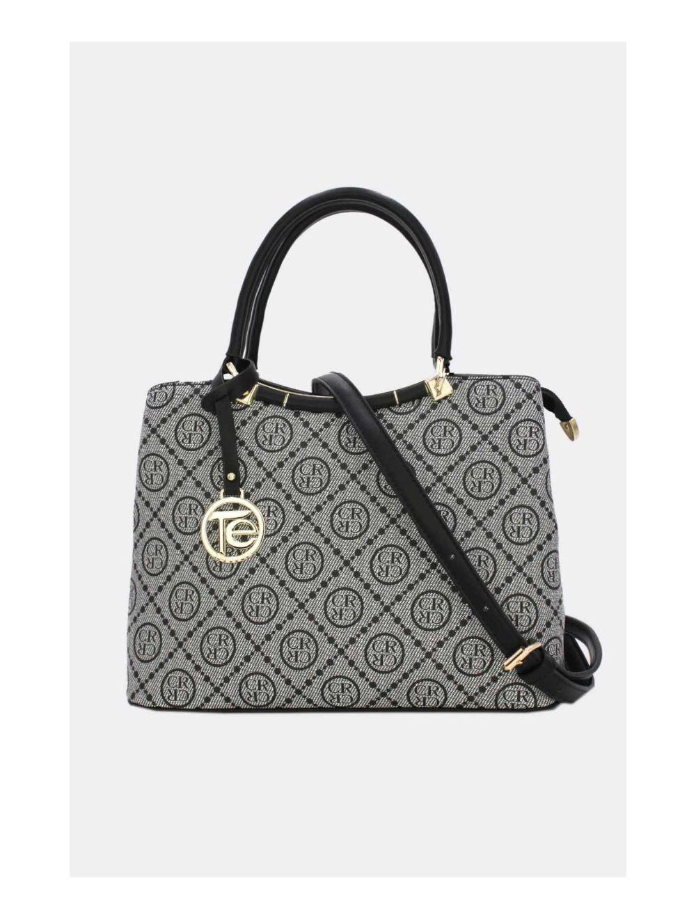 Tom&eva Sac A Main Multi Compartiments Monogramme 22B-5665-Black